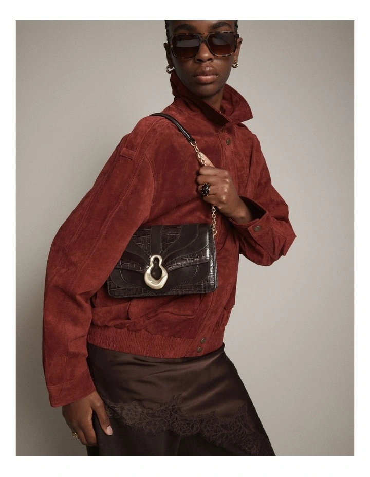 Shield Crossbody Bag in Bitter Chocolate image 4