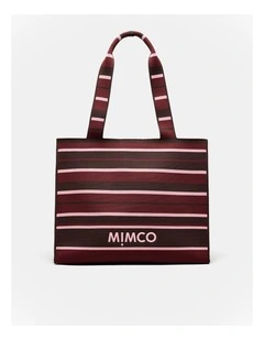 Blondie Boxy Tote Bag in Chocolate Stripe