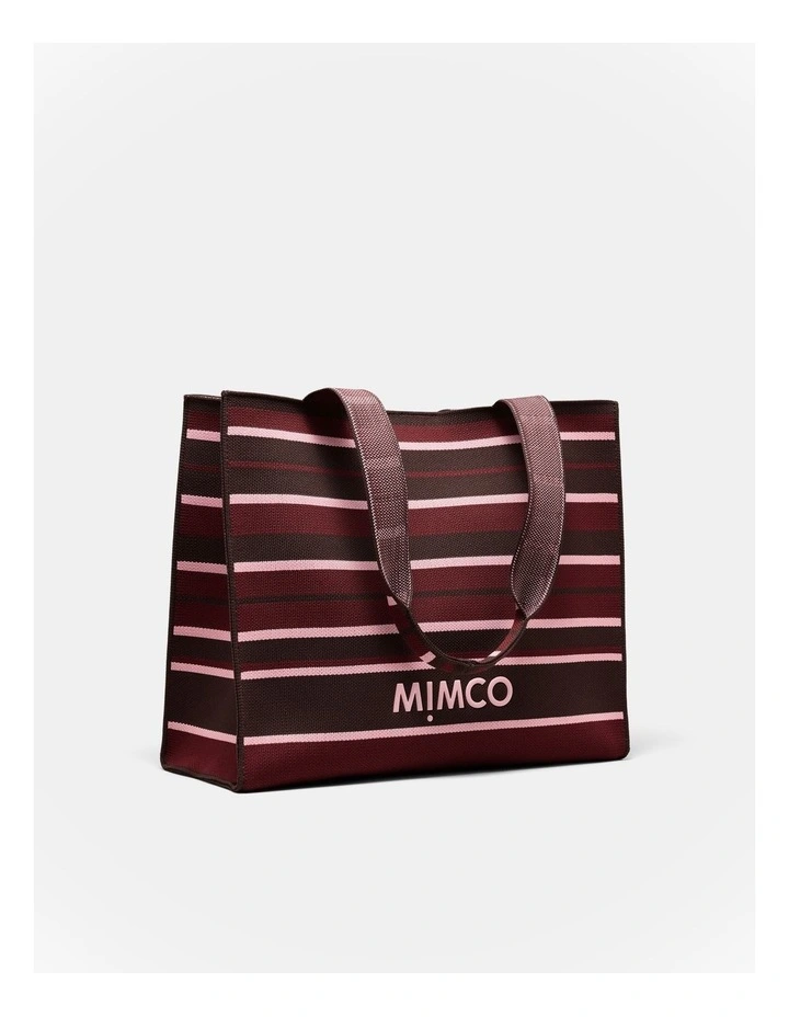 Blondie Boxy Tote Bag in Chocolate Stripe image 3