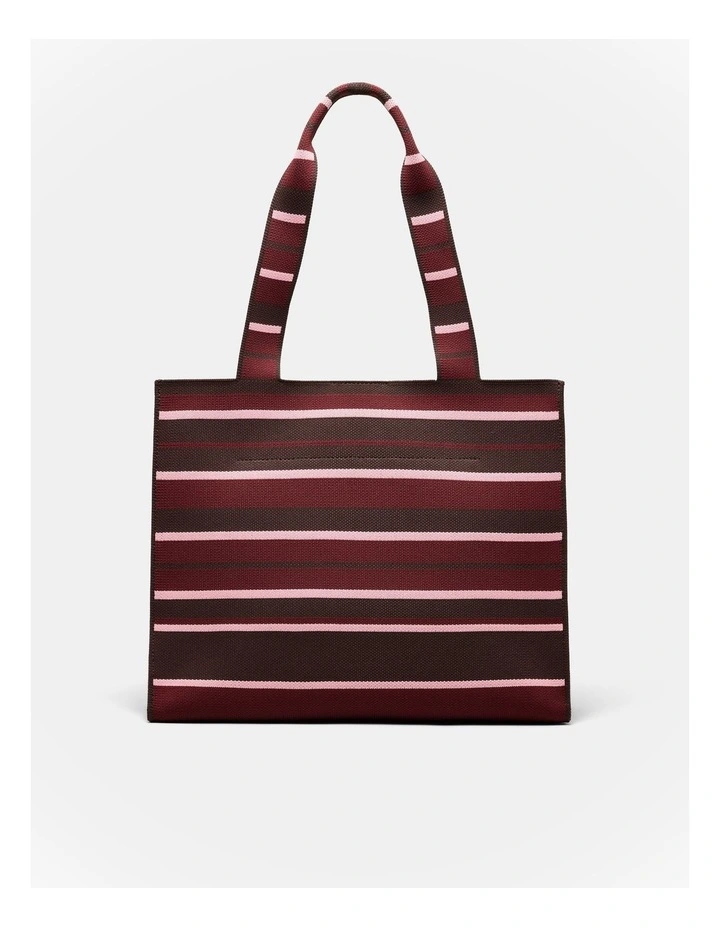 Blondie Boxy Tote Bag in Chocolate Stripe image 5