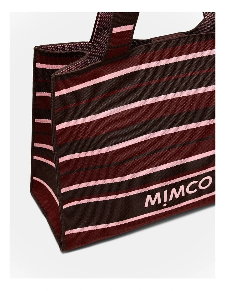 Blondie Boxy Tote Bag in Chocolate Stripe image 6