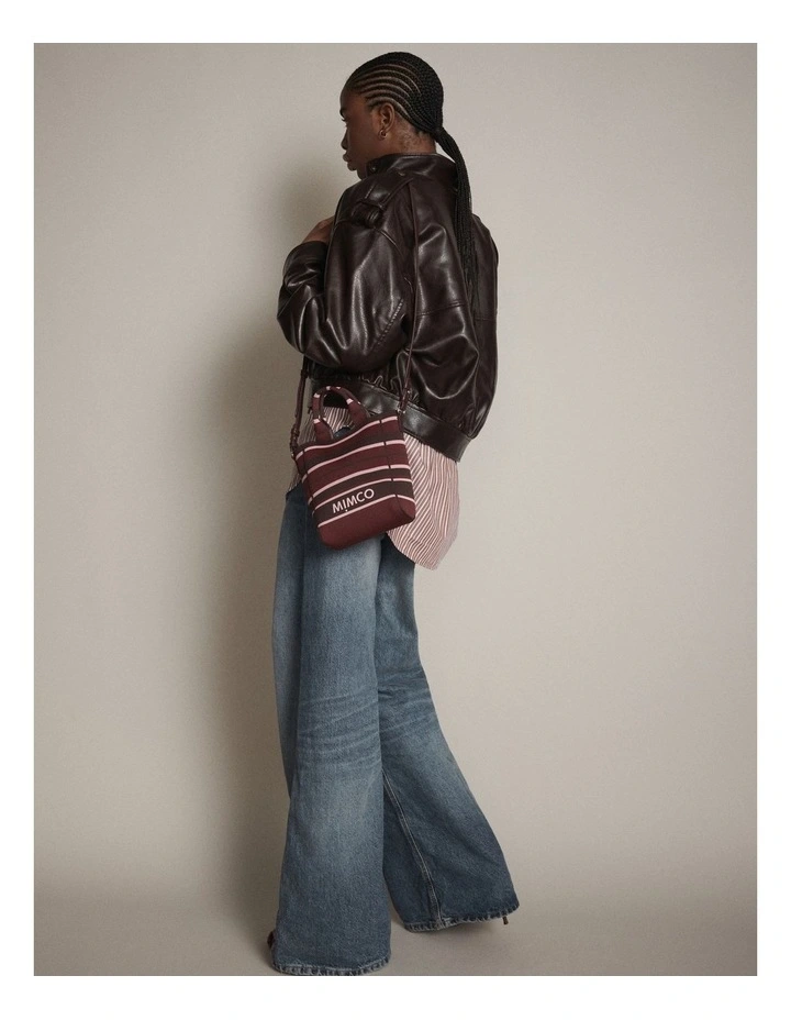 Blondie Mini Tote Bag in Chocolate Stripe image 4