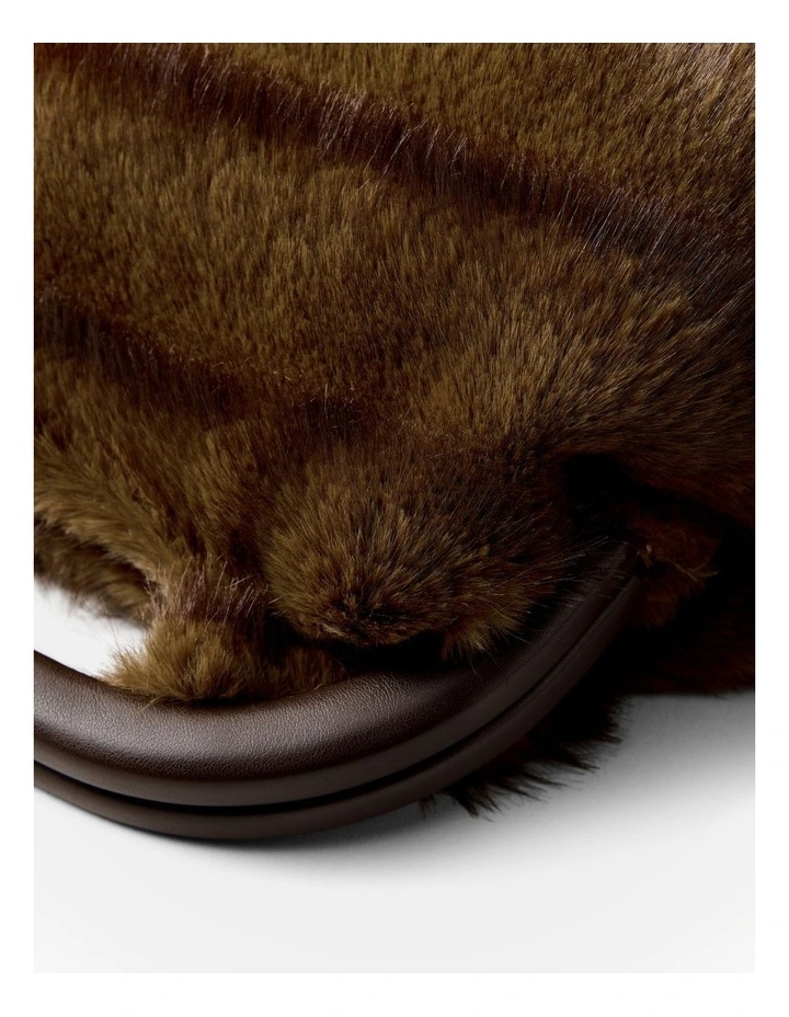Faux Fur Frame Bag in Chocolate image 6