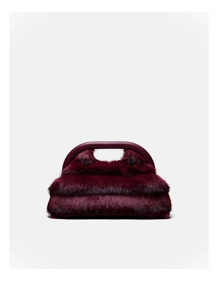 Faux Fur Frame Bag in Merlot image 5