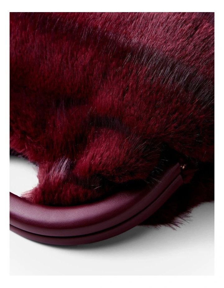 Faux Fur Frame Bag in Merlot image 6