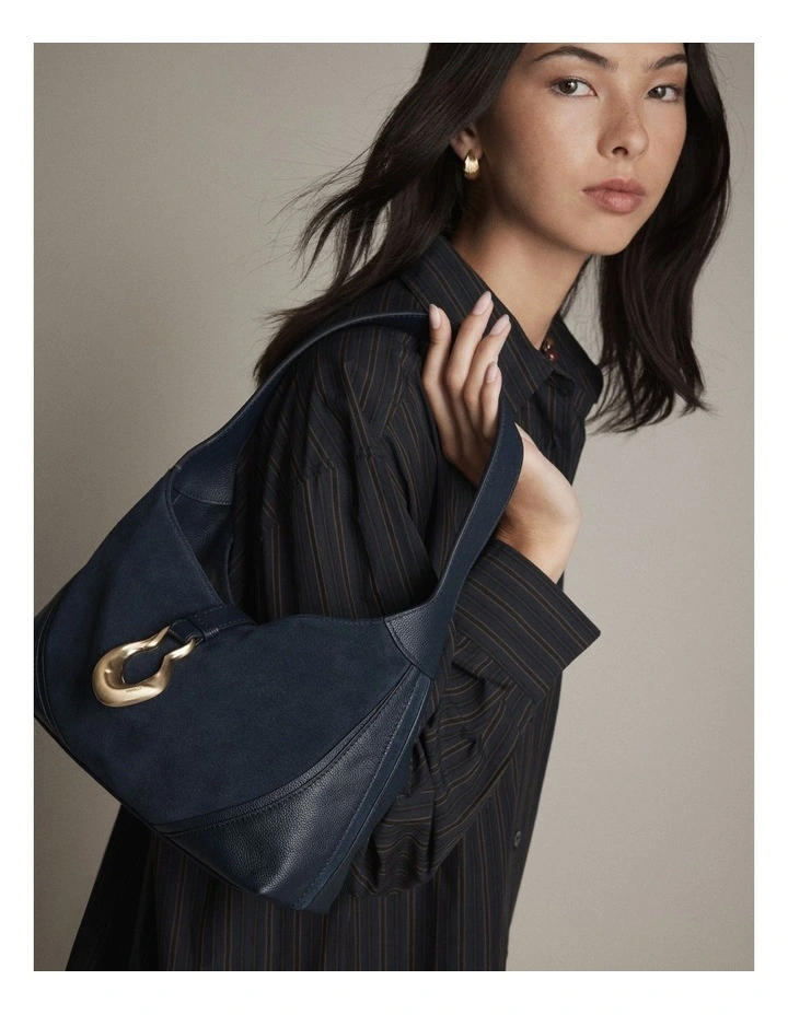 Shield Shoulder Bag in Navy image 2