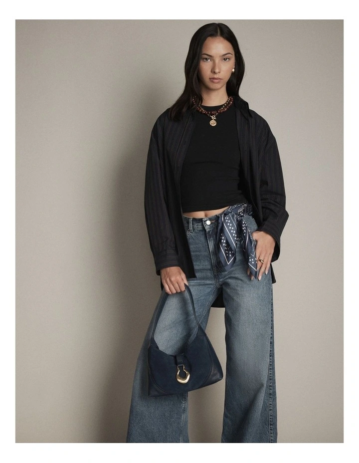 Shield Shoulder Bag in Navy image 4