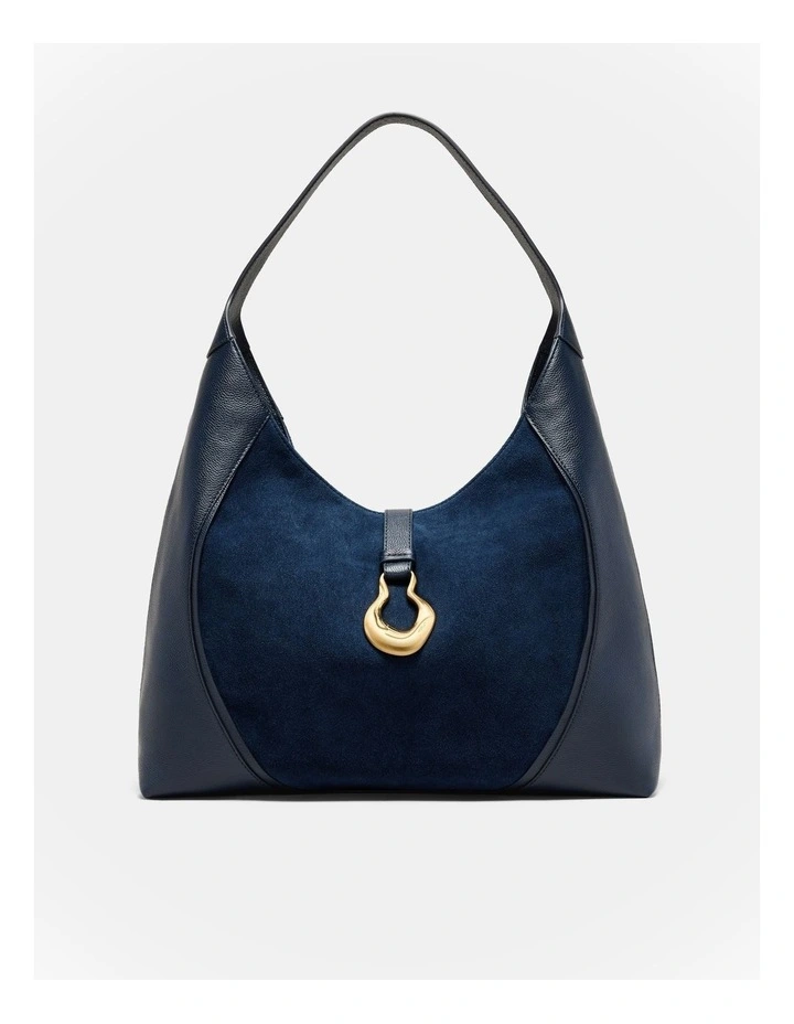 Shield Hobo Bag in Navy image 1