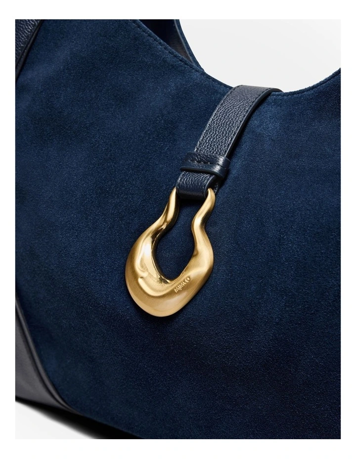 Shield Hobo Bag in Navy image 6