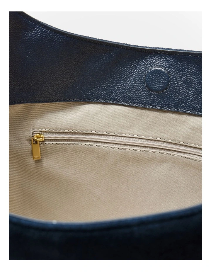 Shield Hobo Bag in Navy image 7