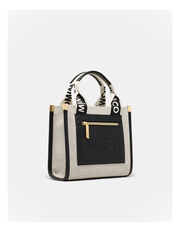 Patch Mini Tote Bag in Black Natural image 3