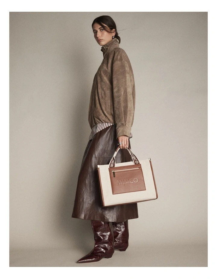 Patch Tote Bag in Walnut image 2