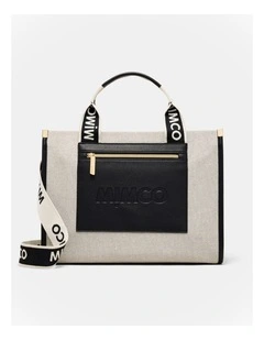 Patch Tote Bag in Black Natural