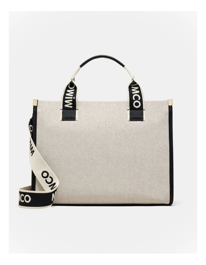Patch Tote Bag in Black Natural image 5