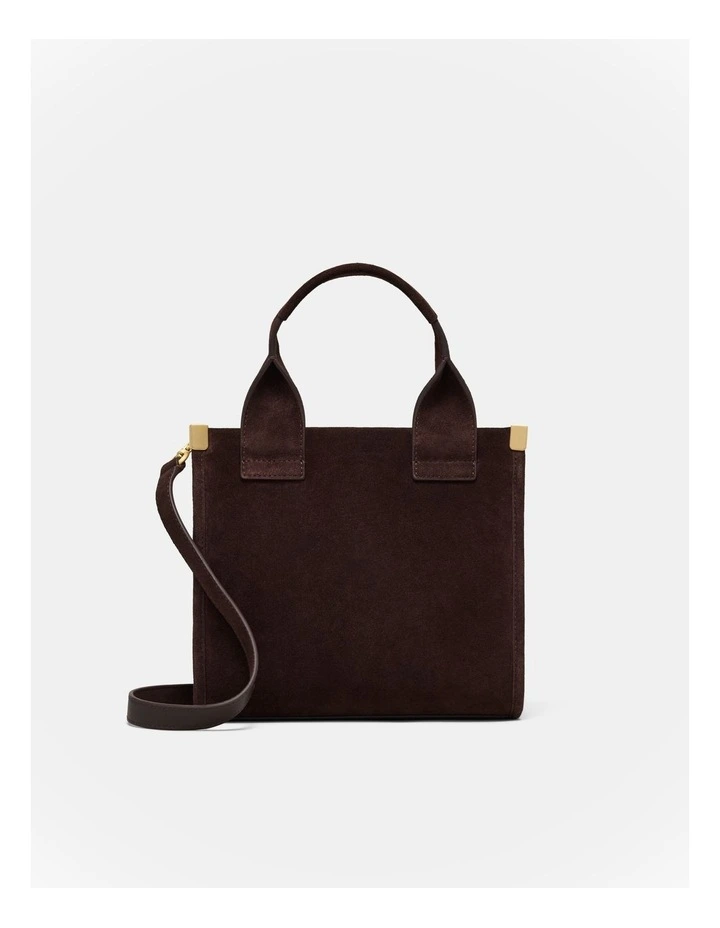 Patch Leather Mini Tote Bag in Chocolate image 5