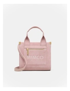 Patch Leather Mini Tote Bag in Pink Salt