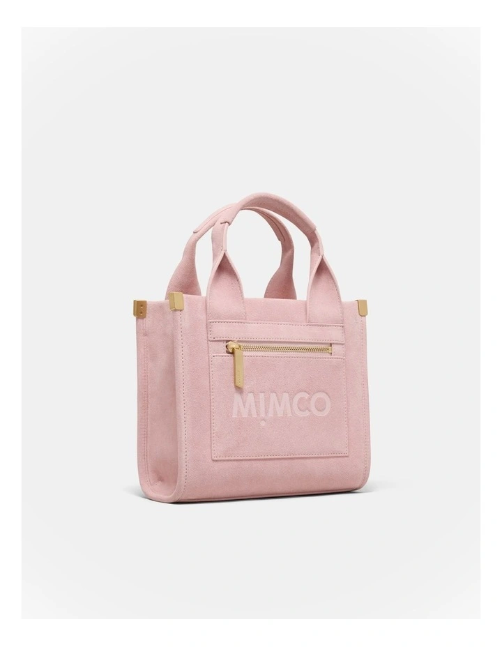 Patch Leather Mini Tote Bag in Pink Salt image 3