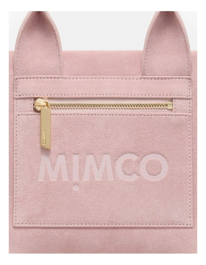 Patch Leather Mini Tote Bag in Pink Salt image 6