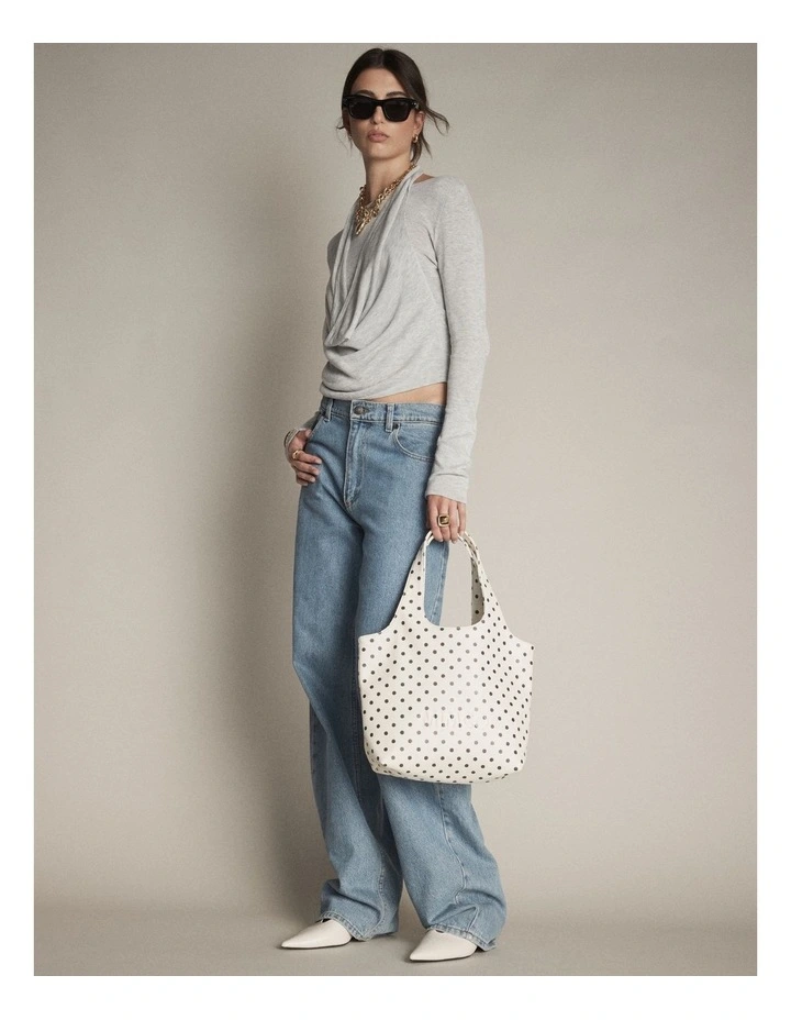 Brittany Mini Tote Bag in Dot Print image 7