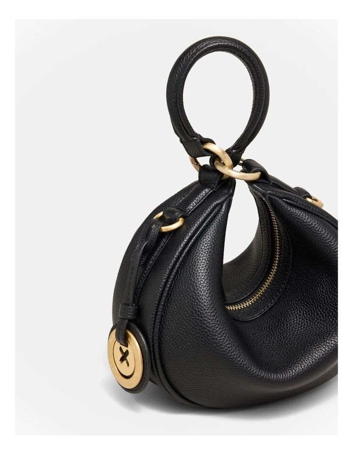 Luna Mini Crescent Bag in Black image 6