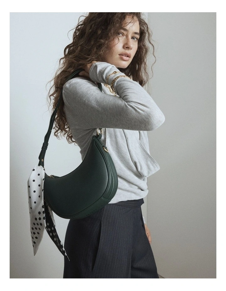 Luna Mini Crescent Bag in Thyme image 2