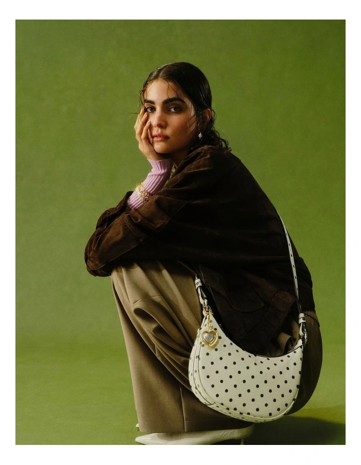 Luna Mini Crescent Bag in Dot Print image 2
