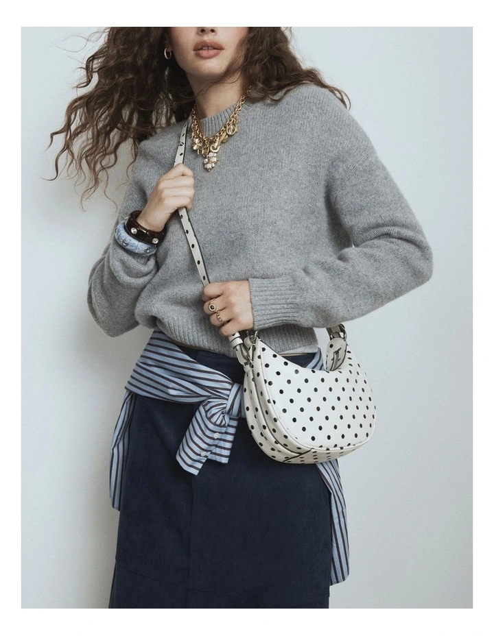 Luna Mini Crescent Bag in Dot Print image 3