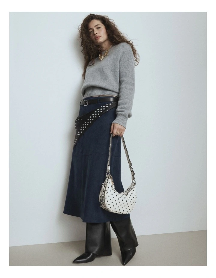 Luna Mini Crescent Bag in Dot Print image 7