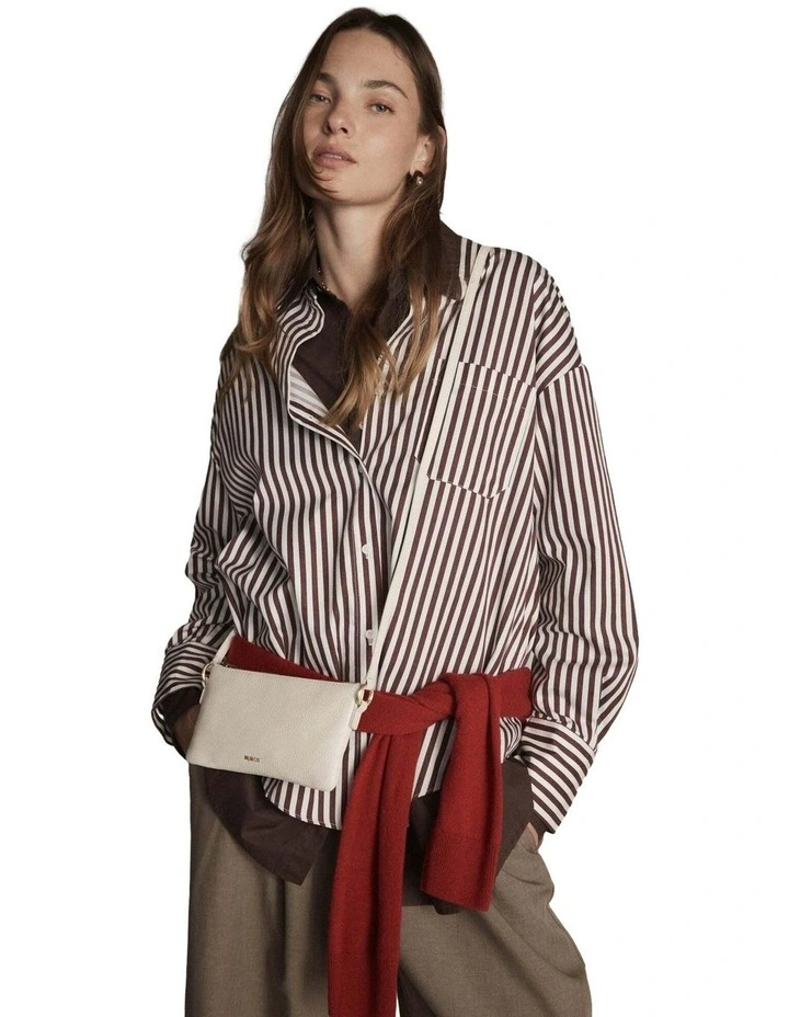 Belle Pouch Crossbody Bag Bags Leather in Stone image 2