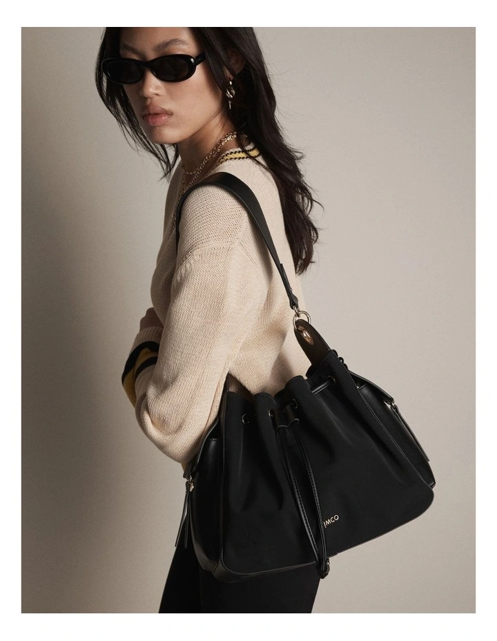 Siena Bucket Bag in Black image 2