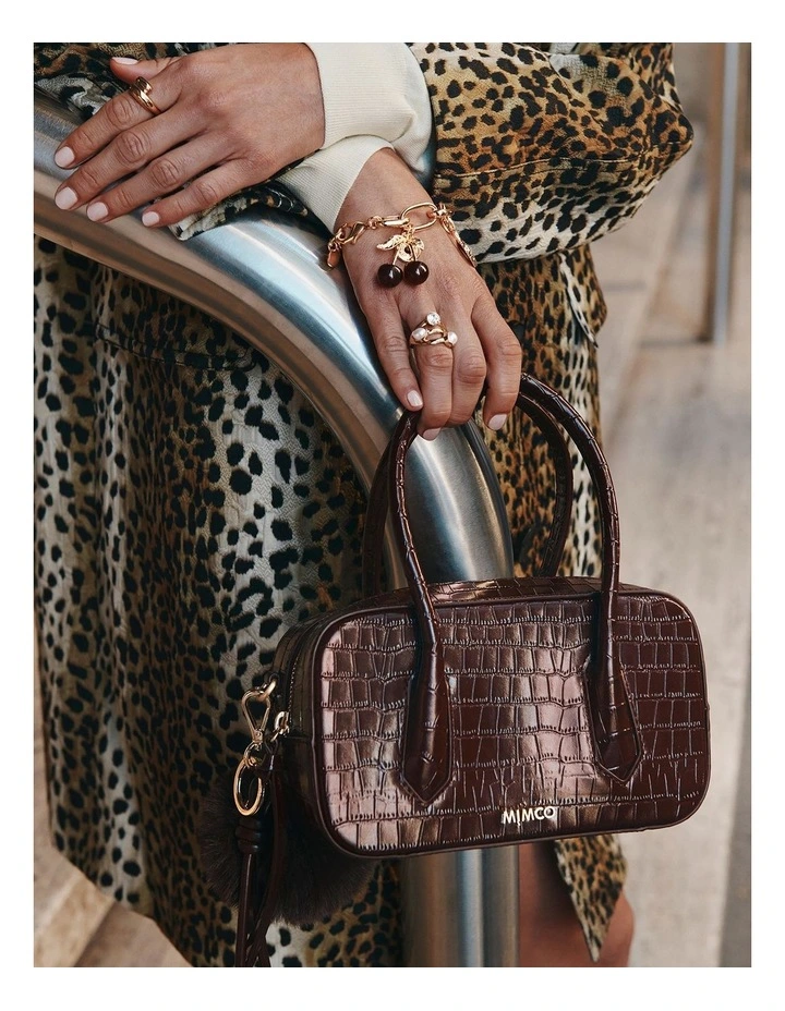 Jolene Mini Bowler Bag in Cherry image 2