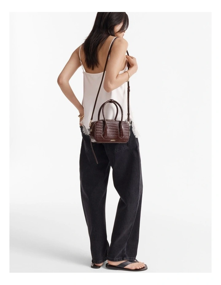 Jolene Mini Bowler Bag in Cherry image 4