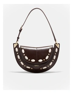 Dolly Studded Shoulder Bag in Brandy