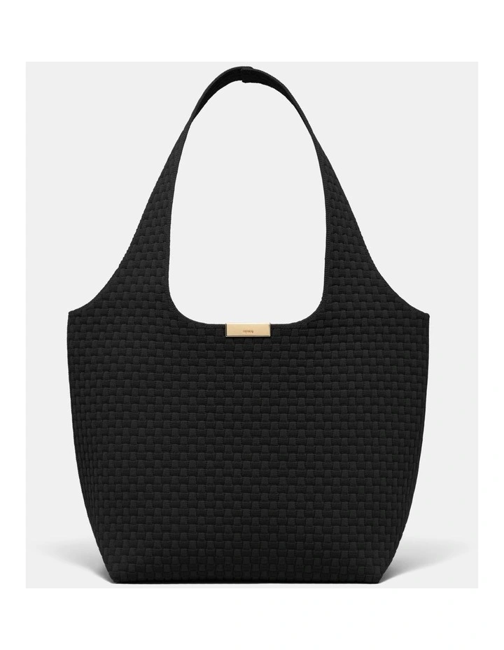 Amelie Basket Tote Bag in Black image 1