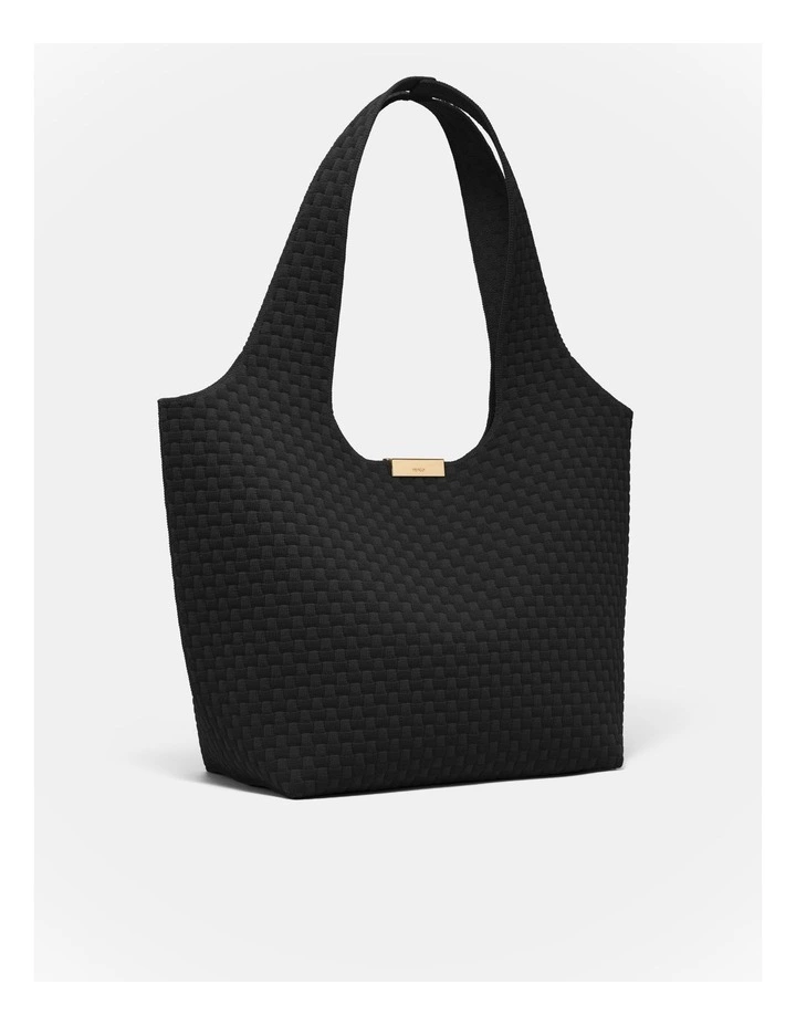 Amelie Basket Tote Bag in Black image 2