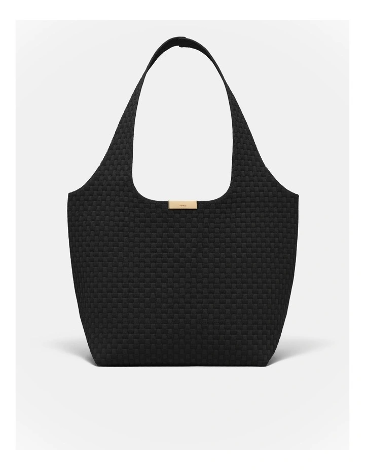 Amelie Basket Tote Bag in Black image 3