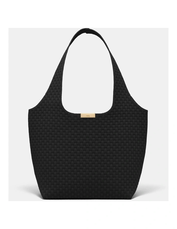 Amelie Basket Tote Bag in Black image 3