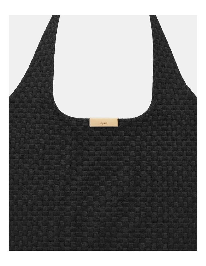 Amelie Basket Tote Bag in Black image 4