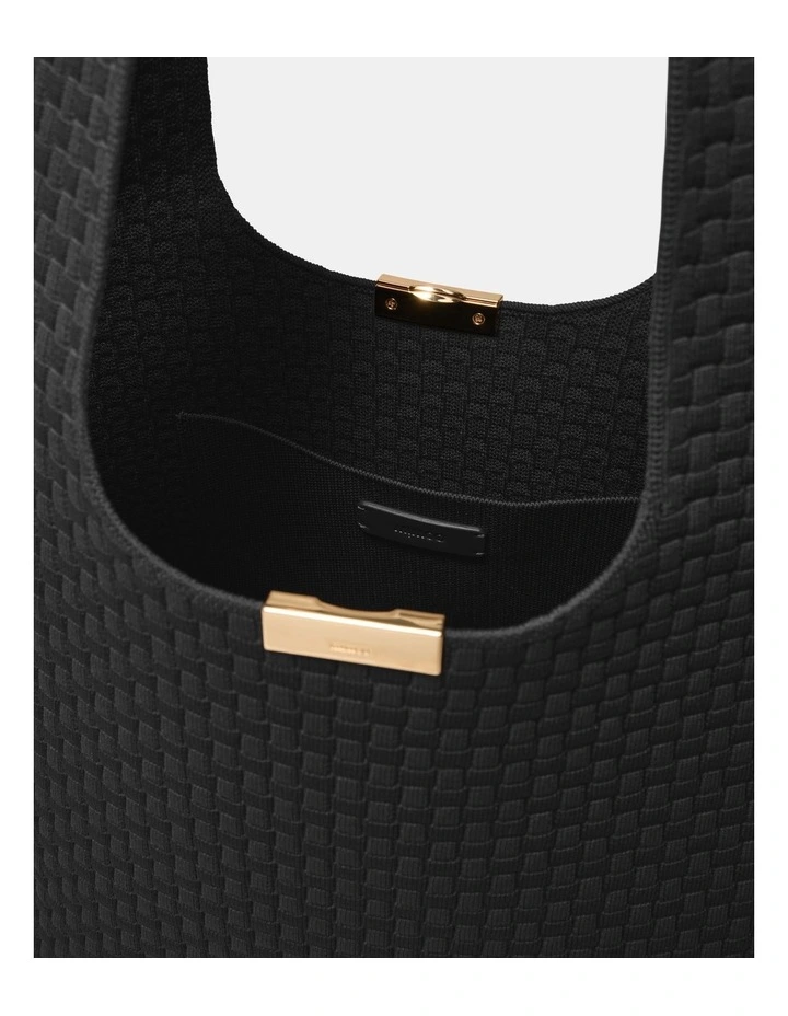 Amelie Basket Tote Bag in Black image 5