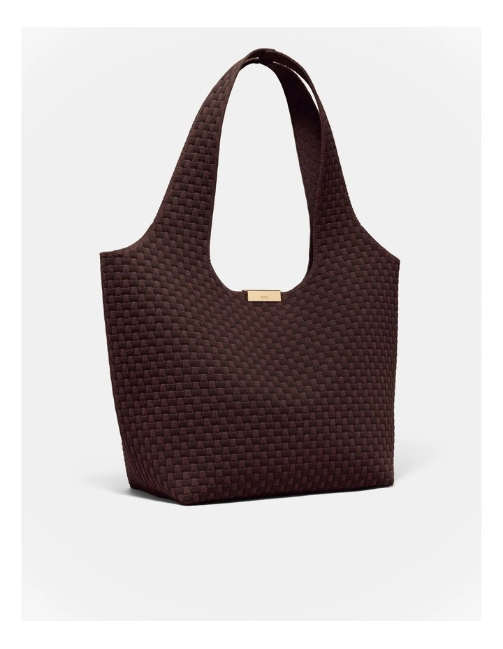 Amelie Basket Tote Bag in Chocolate image 3