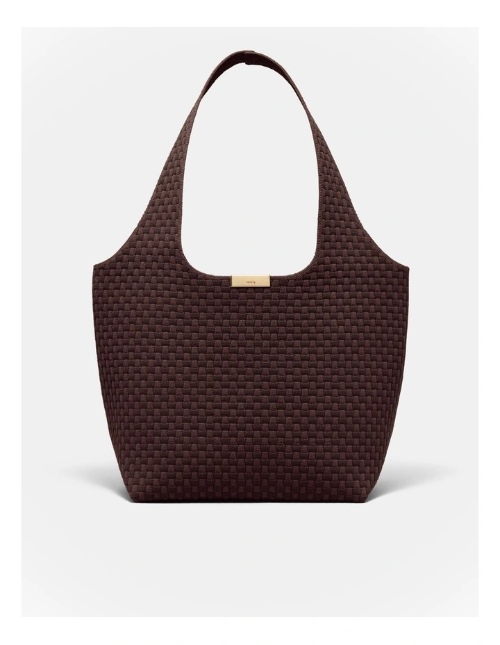 Amelie Basket Tote Bag in Chocolate image 4