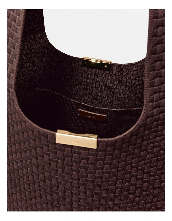 Amelie Basket Tote Bag in Chocolate image 6