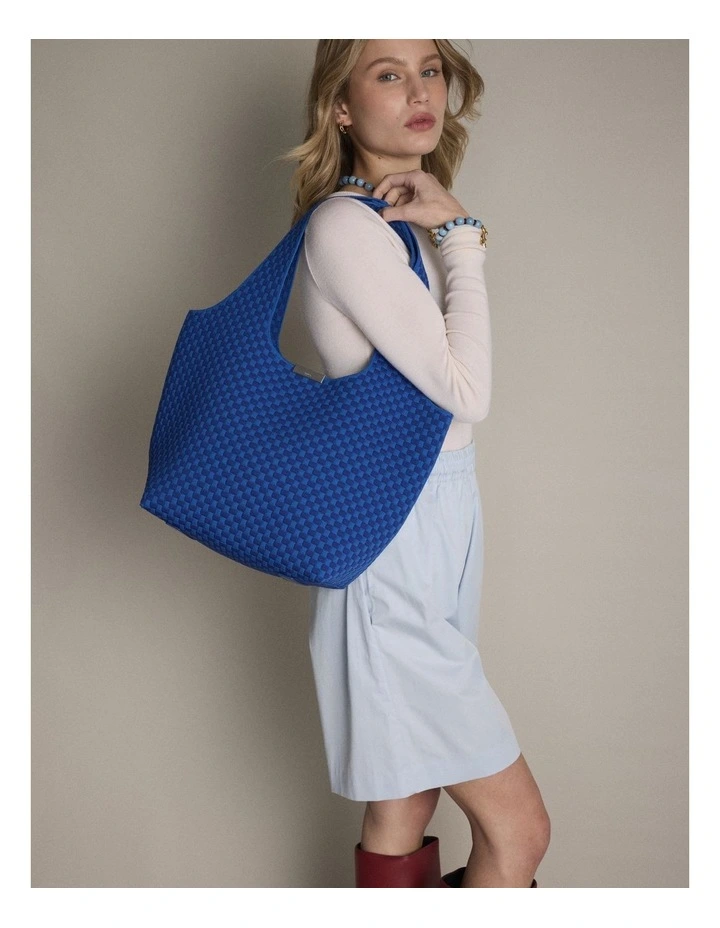 Amelie Basket Tote Bag in Cobalt image 7