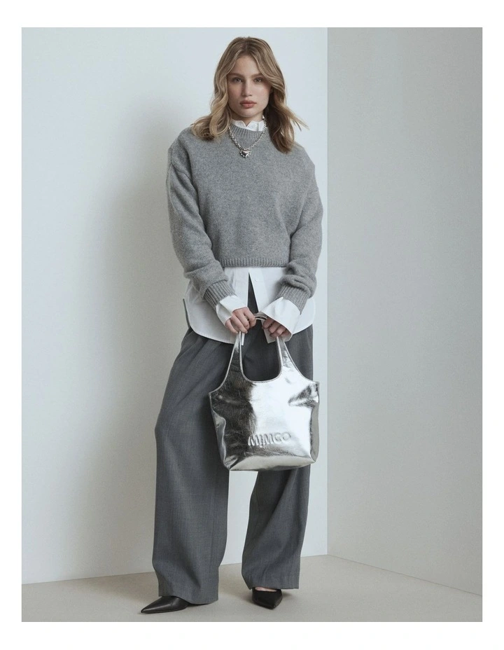 Brittany Mini Tote Bag in Silver image 2