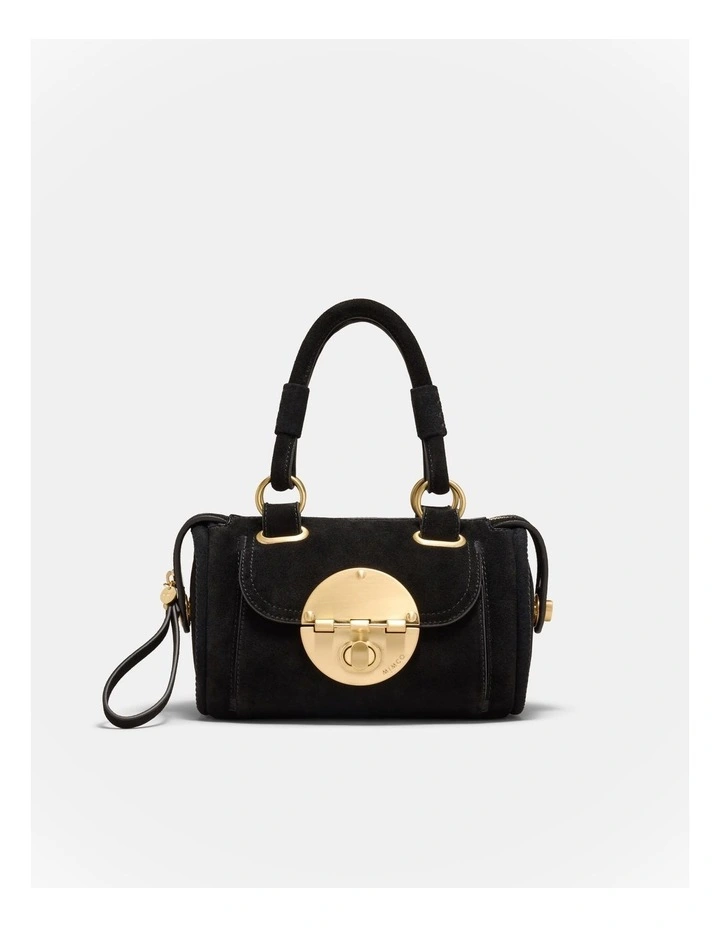 Turnlock Bowler Grab Crossbody Bag in Black image 1