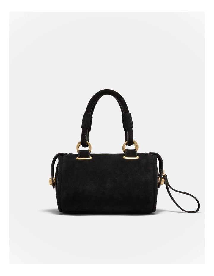 Turnlock Bowler Grab Crossbody Bag in Black image 5