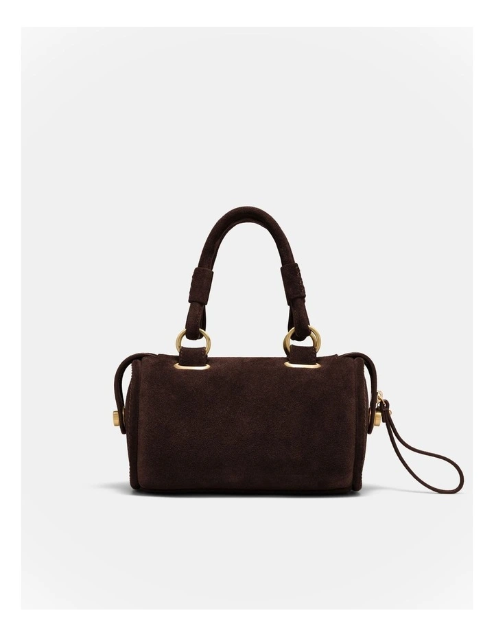 Turnlock Bowler Grab Crossbody Bag in Chocolate image 5