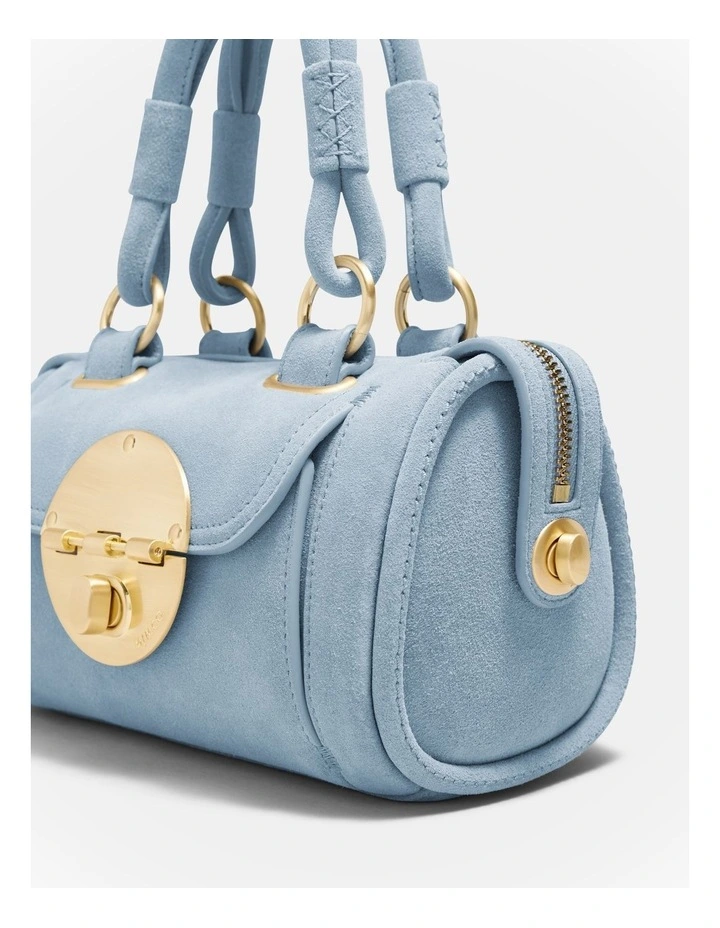 Turnlock Bowler Grab Crossbody Bag in Cornflower image 6