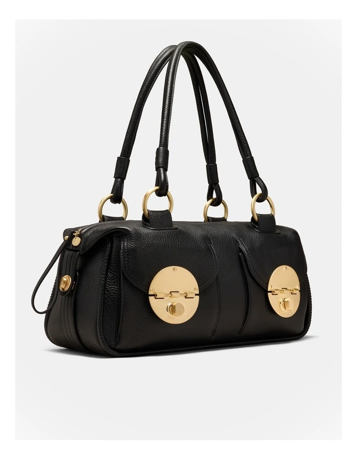 Turnlock East West Bag in Black image 2