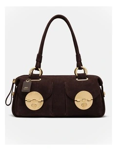 Turnlock East West Bag in Chocolate